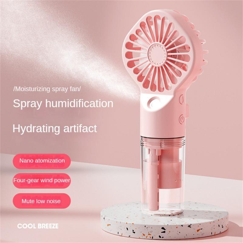 Ventilateur Portable avec Pulvérisation Puissante - Brumisateur Humidificateur Rechargeable USB, Vent Frais et Rafraîchissant avec Supplément d'Eau