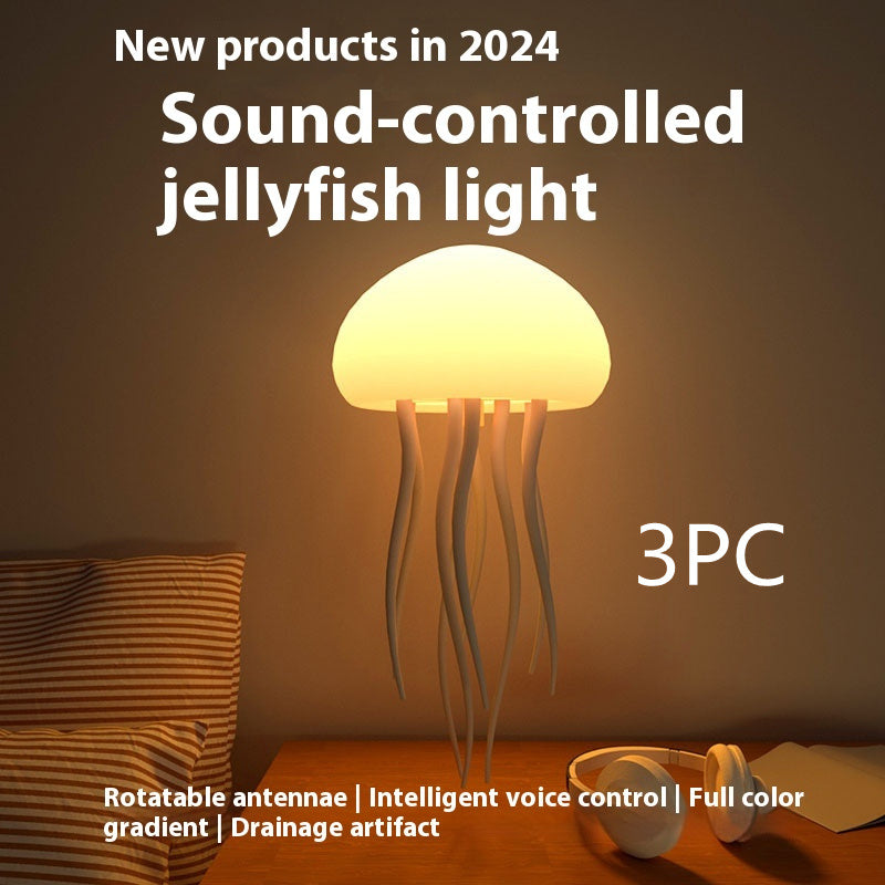 Lampe Méduse LED d'Ambiance – Veilleuse Méduse Portable – Lampe Déco Méduse – Lampe de Table Intelligente pour Table de Nuit et Bureau