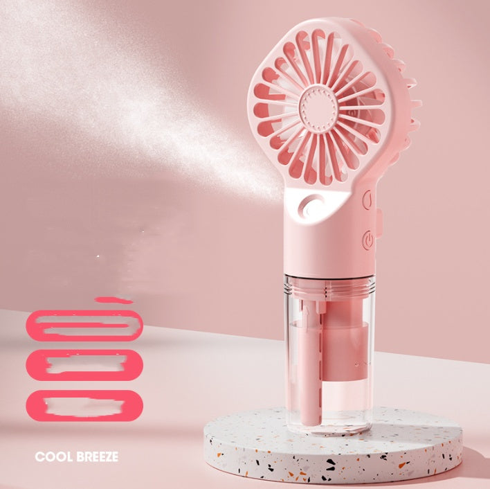 Ventilateur Portable avec Pulvérisation Puissante - Brumisateur Humidificateur Rechargeable USB, Vent Frais et Rafraîchissant avec Supplément d'Eau