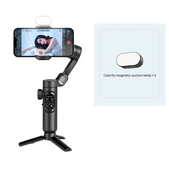 Stabilisateur Portatif AOCHUAN à 3 Axes pour Smartphone avec Lumière Intégrée – Suivi Facial – Compatible iPhone et Android – Pour TikTok, Vlog, Smart XE