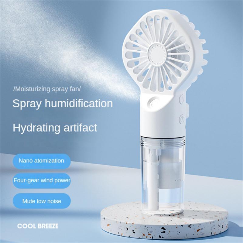 Ventilateur Portable avec Pulvérisation Puissante - Brumisateur Humidificateur Rechargeable USB, Vent Frais et Rafraîchissant avec Supplément d'Eau