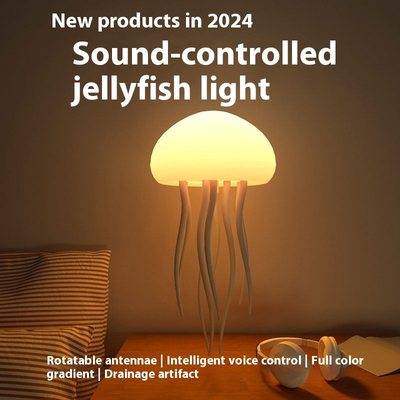 Lampe Méduse LED d'Ambiance – Veilleuse Méduse Portable – Lampe Déco Méduse – Lampe de Table Intelligente pour Table de Nuit et Bureau