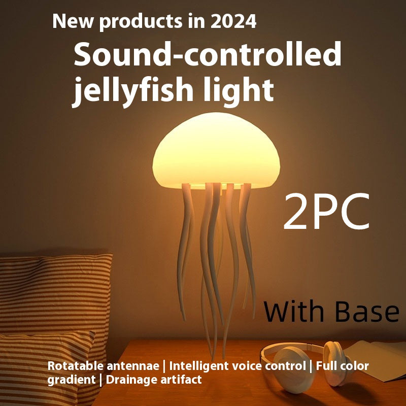 Lampe Méduse LED d'Ambiance – Veilleuse Méduse Portable – Lampe Déco Méduse – Lampe de Table Intelligente pour Table de Nuit et Bureau