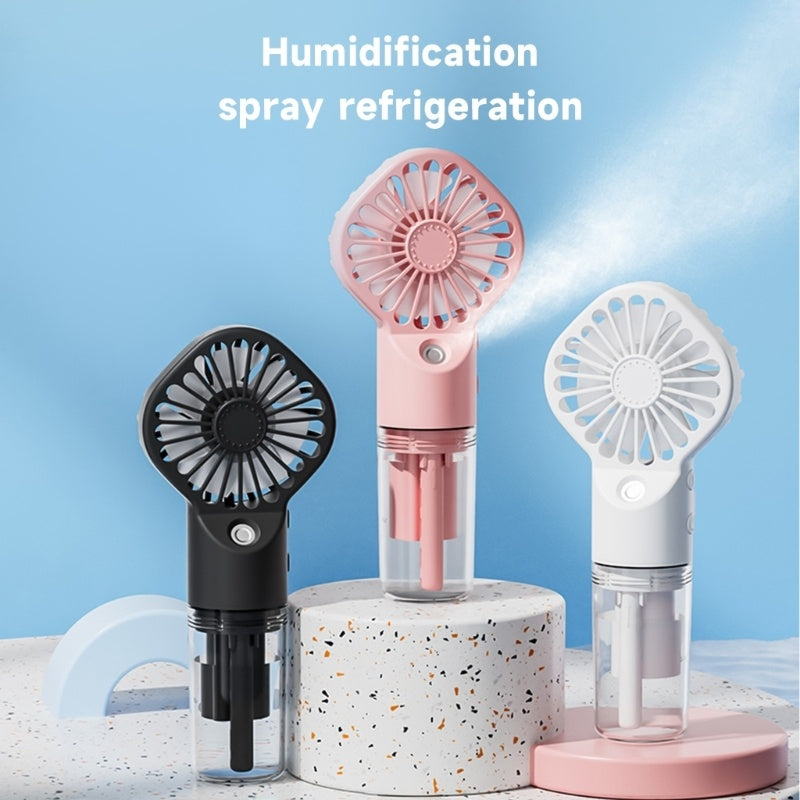 Ventilateur Portable avec Pulvérisation Puissante - Brumisateur Humidificateur Rechargeable USB, Vent Frais et Rafraîchissant avec Supplément d'Eau
